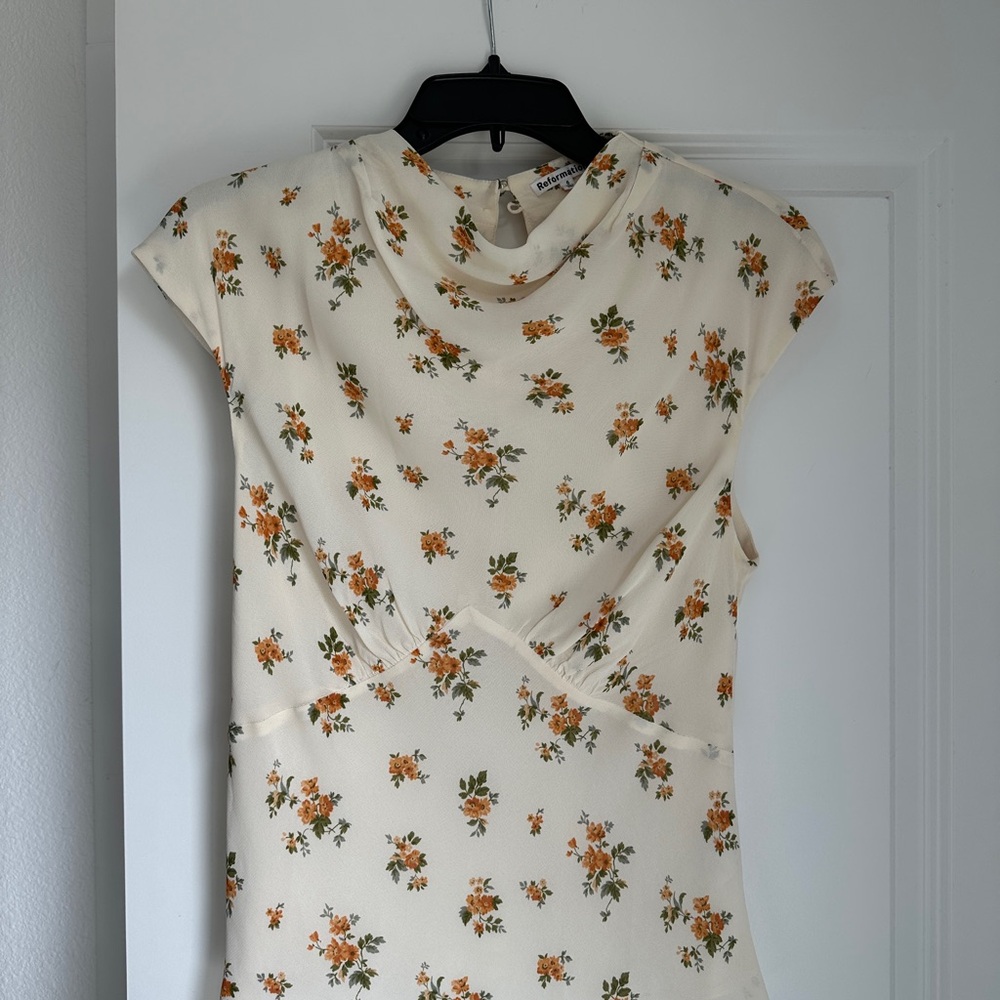 Reformation Floral Cream Top